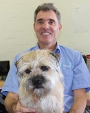 Alan with Monty, a Border Terrier